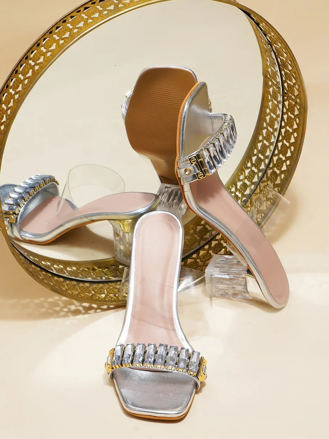 Diamond Shine Slip-On Heels