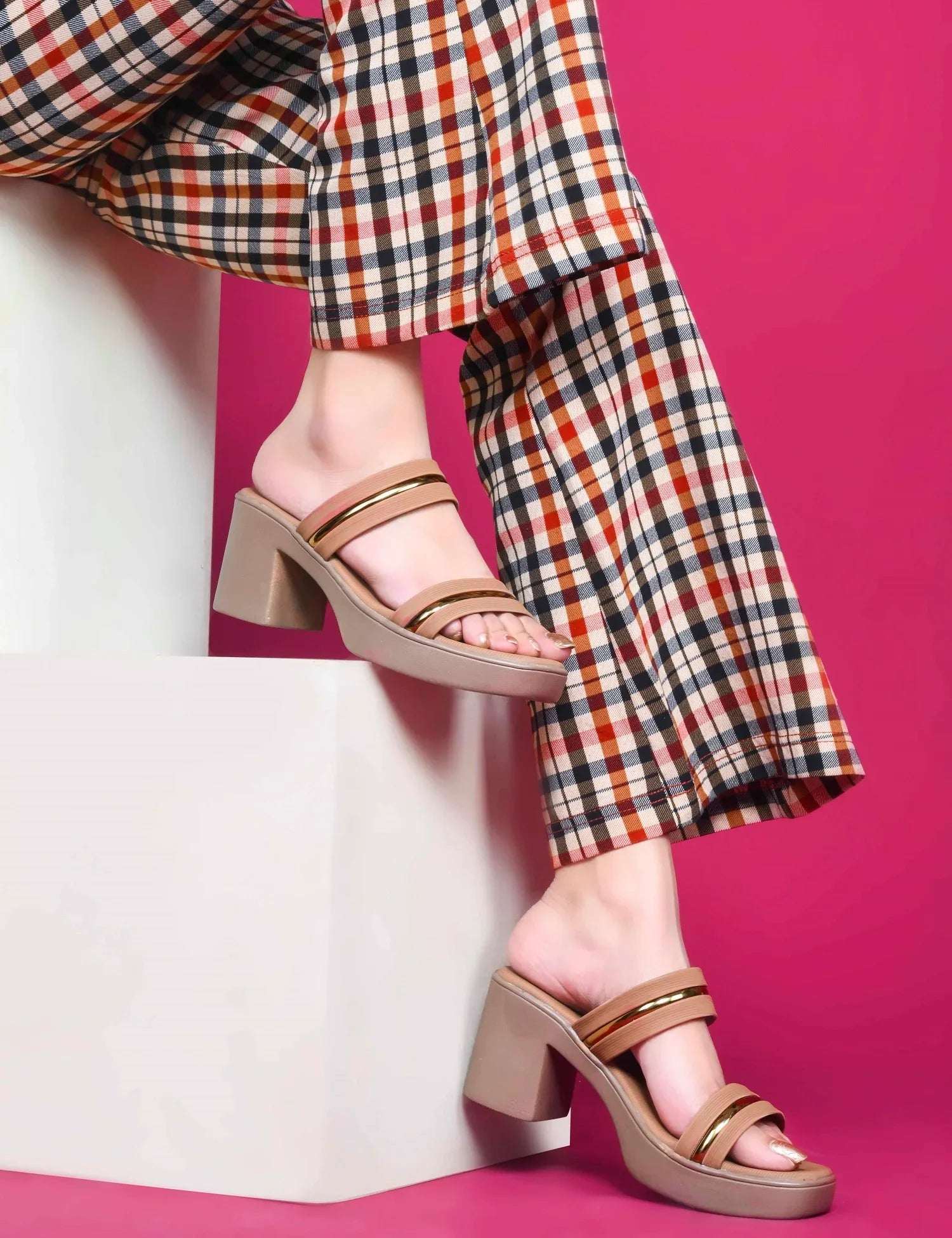 Trendy Slip-On Heeled Sandals