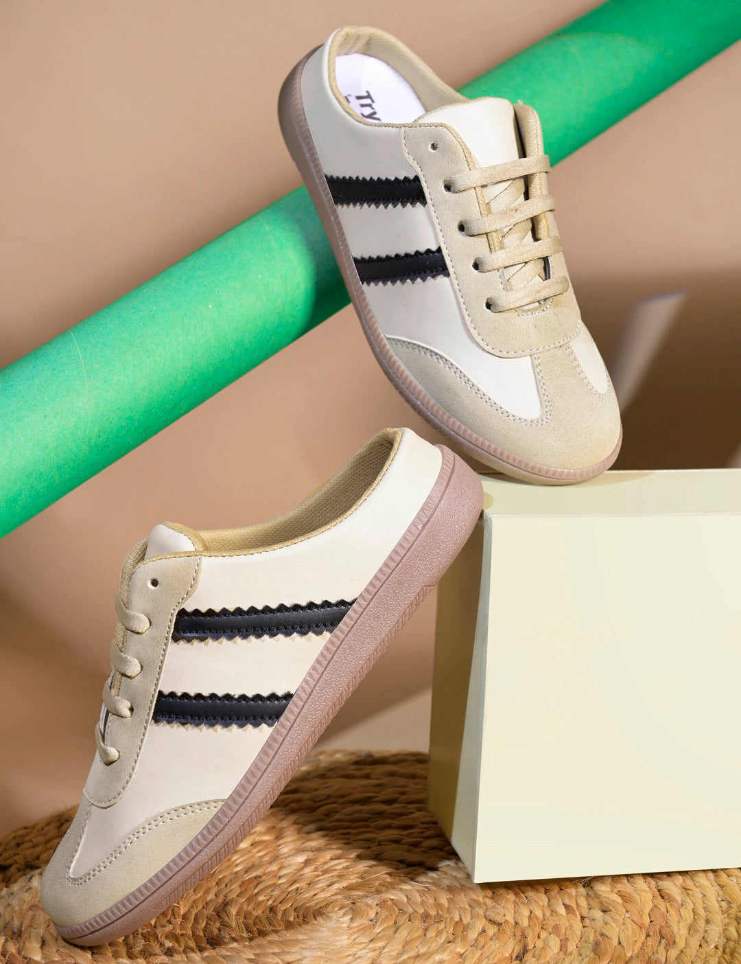 Retro Court Mule Style Sneaker with Lace-up