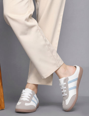 Retro Court Mule Style Sneaker with Lace-up