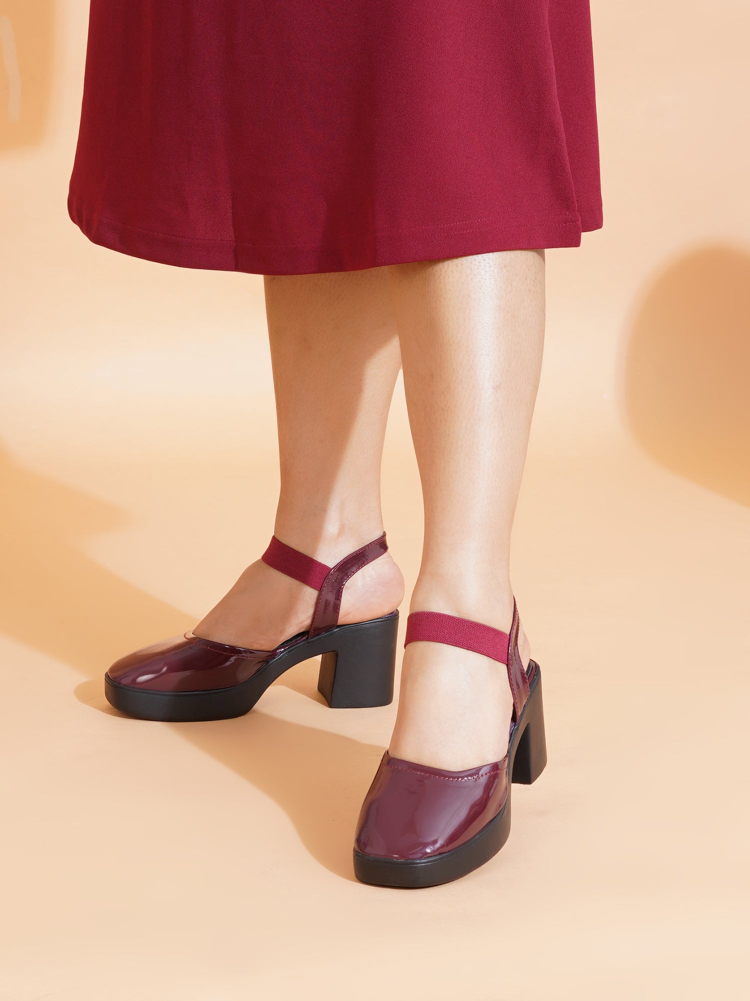 Trendy Open Toe Backstrap Block Heel Sandals