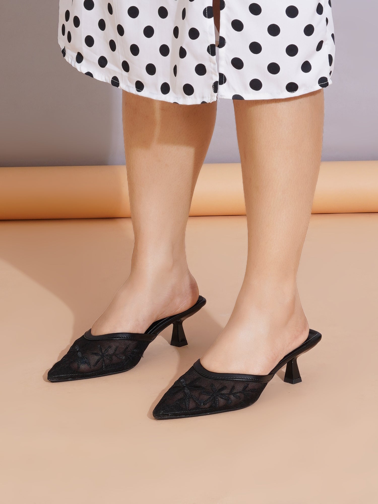 Floral Muse Embroidered Pointed Toe Heel Mules