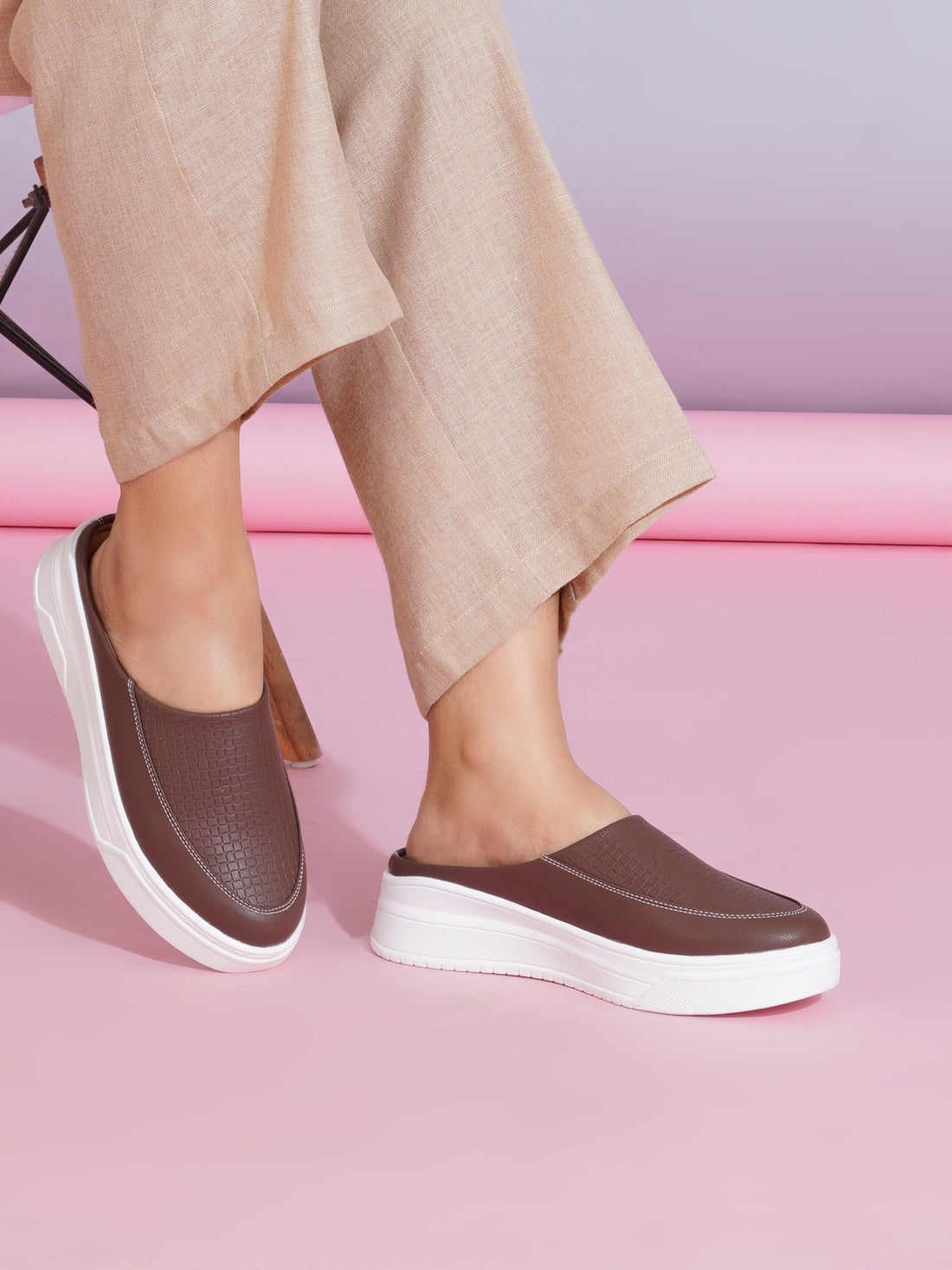 Texture Ease Slip-Ons Platform Slip-On Sneakers