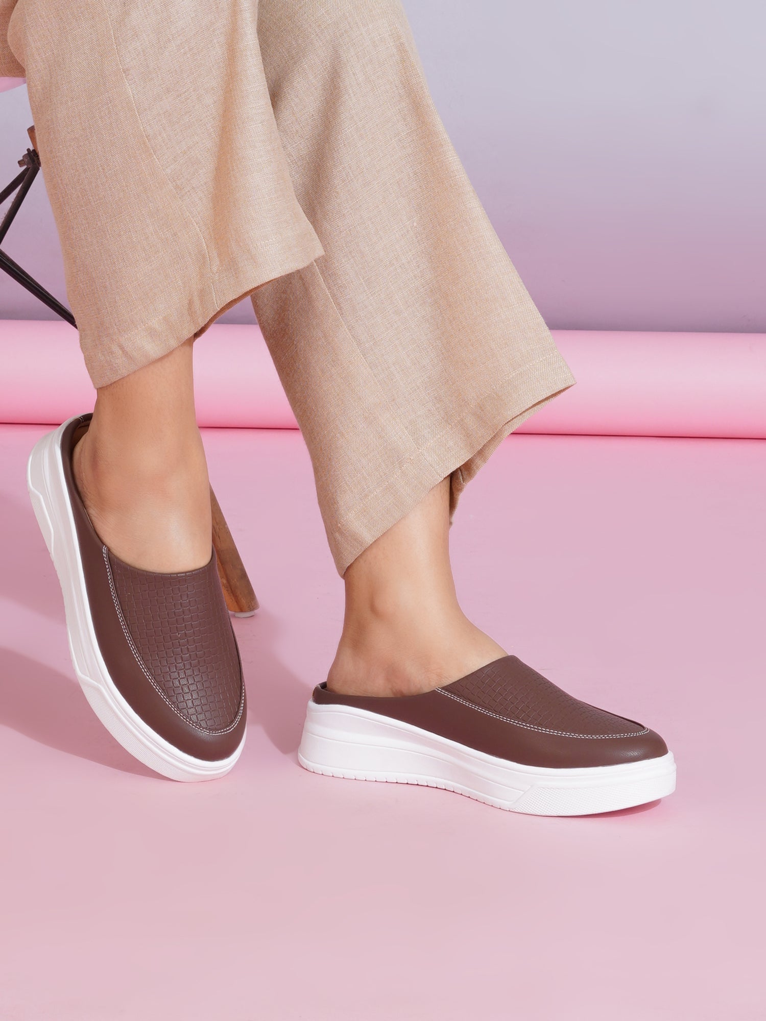 Texture Ease Slip-Ons Platform Slip-On Sneakers