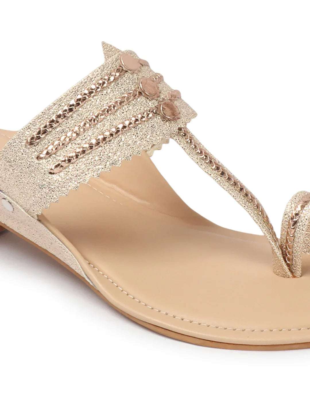 Block Heel Sandals Stylish Toe Ring Ethnic Design
