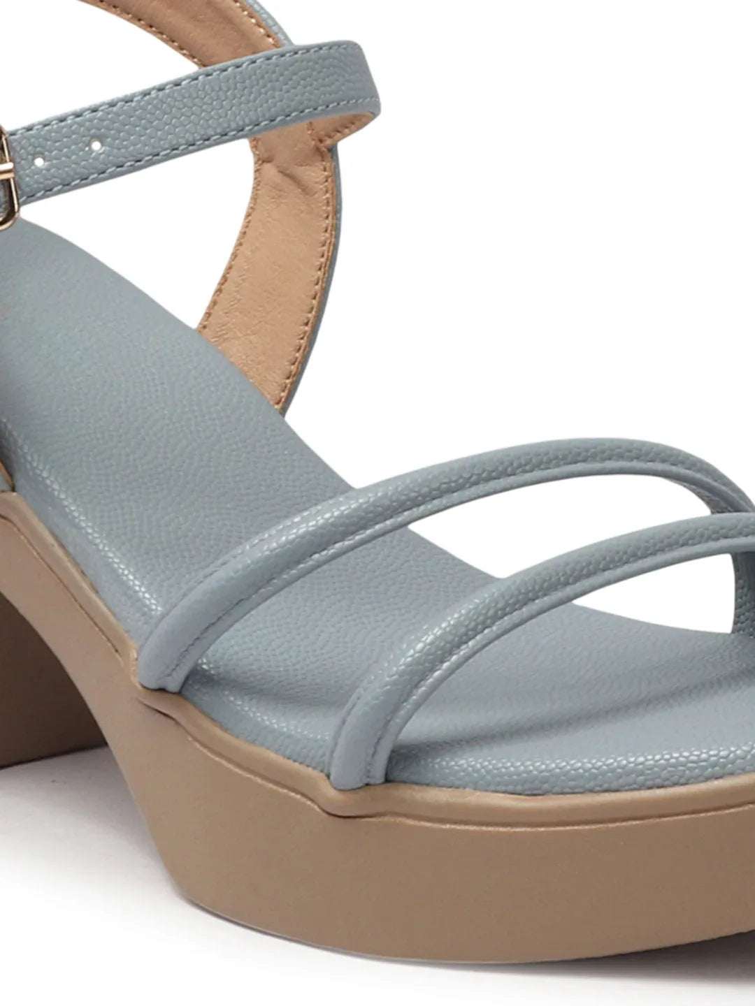 Elegant Triple-Strap Chunky Heel Sandals