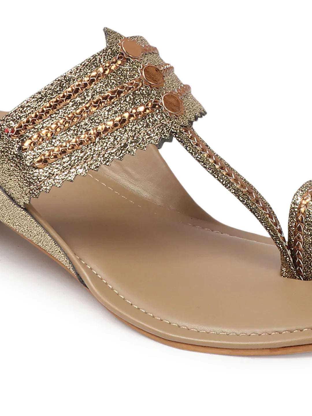 Block Heel Sandals Stylish Toe Ring Ethnic Design