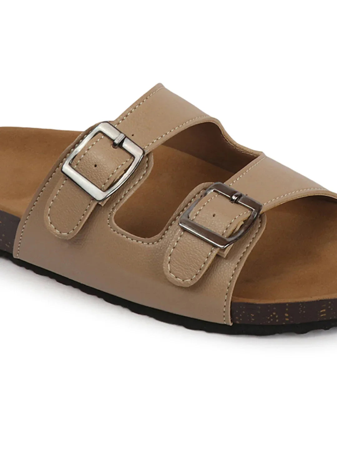 Double Buckle Comfort Slide Sandals