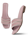 Crystal Band Square-Toe Flats