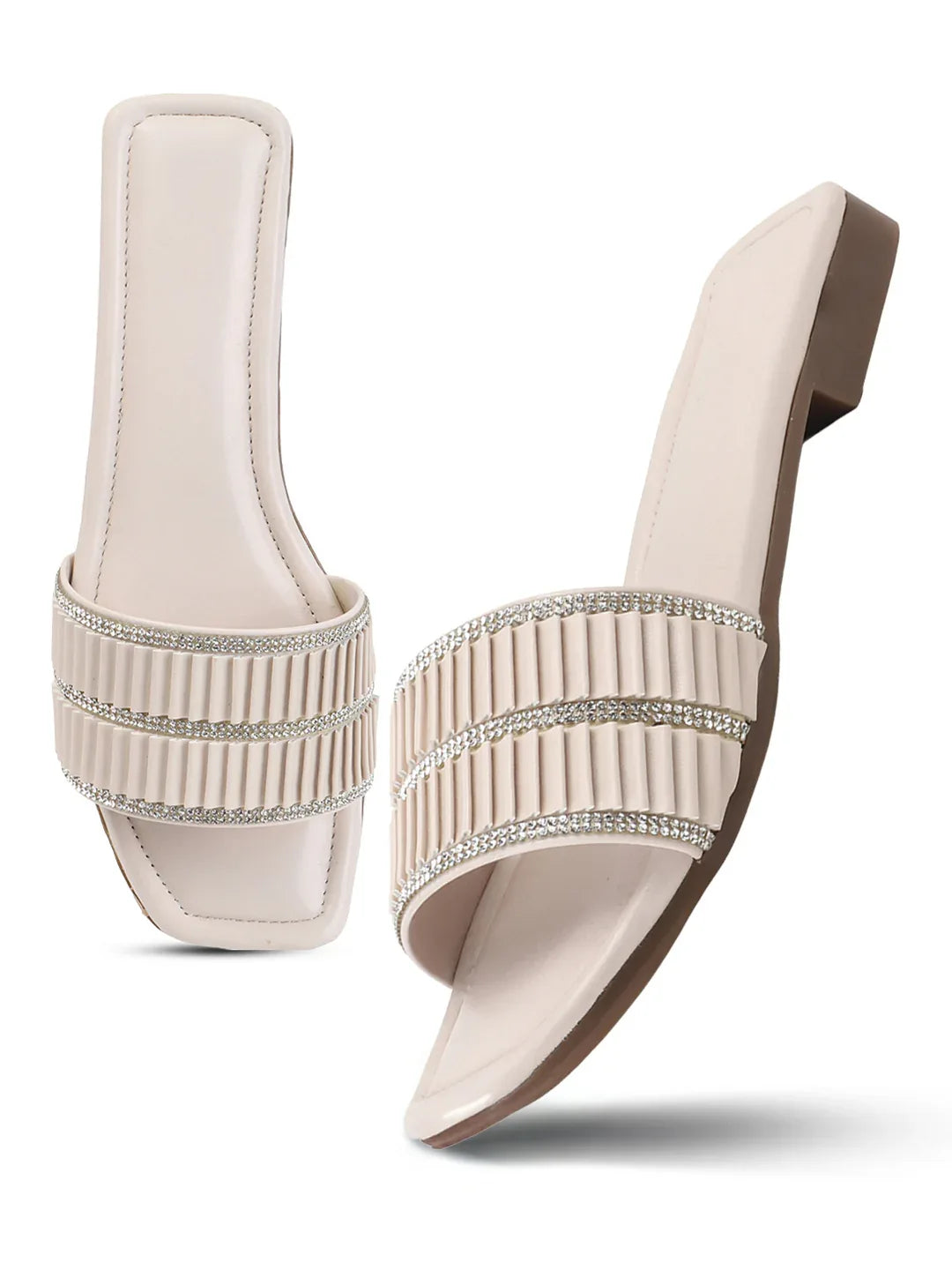 Crystal Band Square-Toe Flats