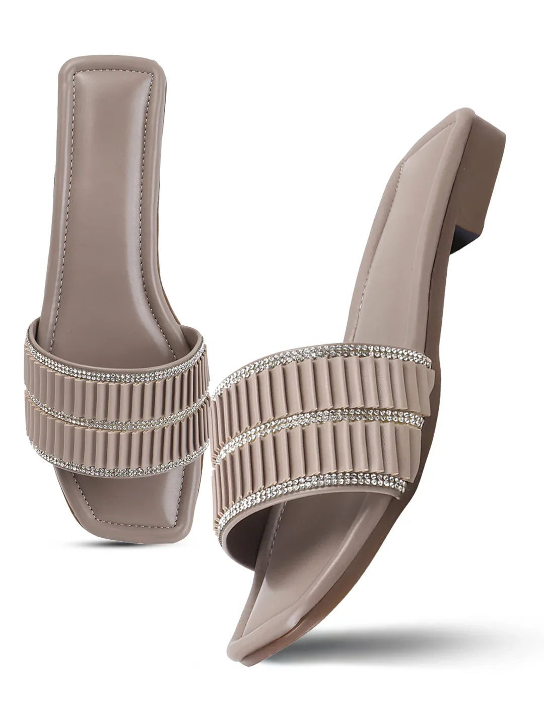 Crystal Band Square-Toe Flats
