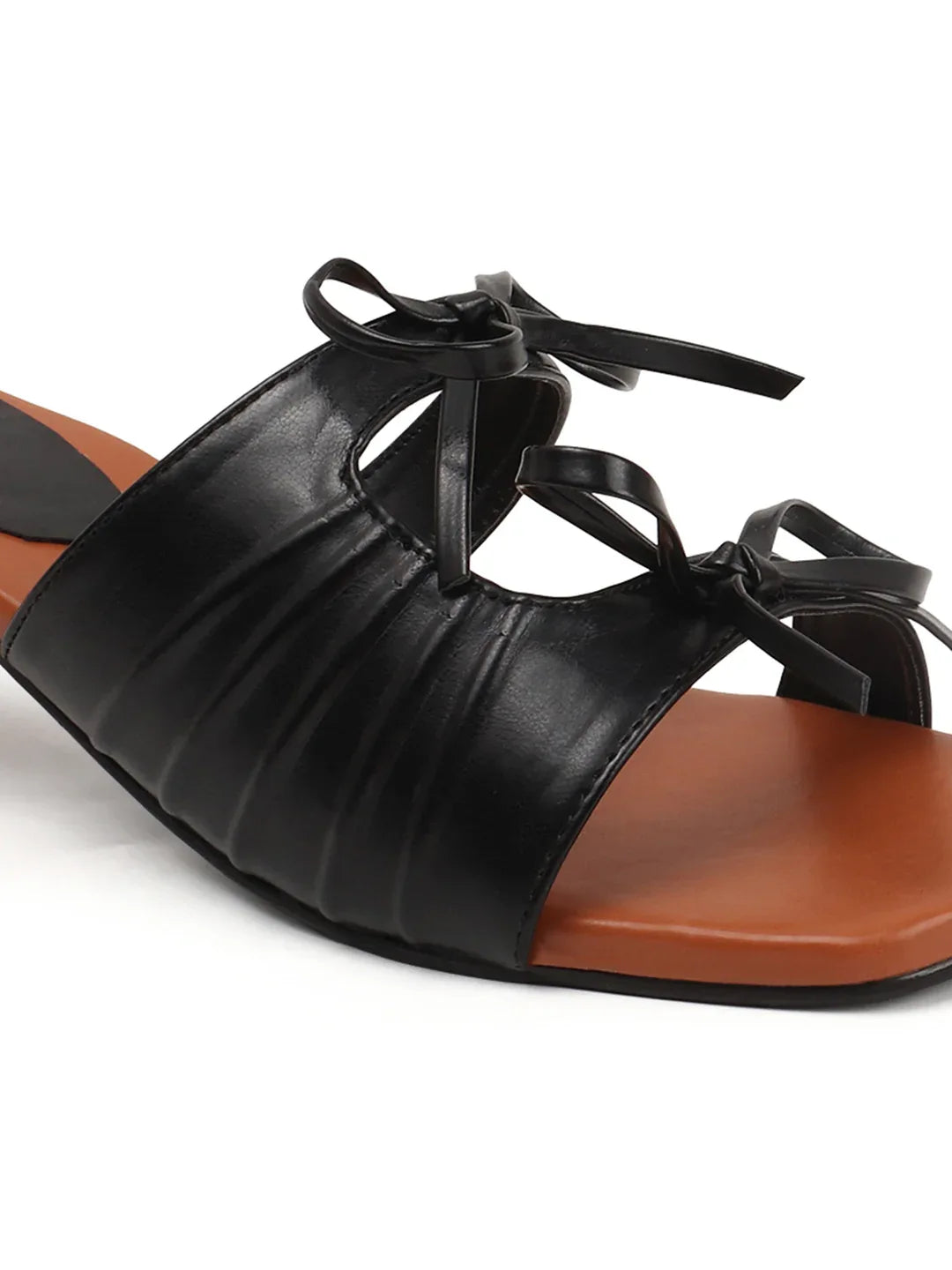 Minimal Tie-Up Strap Open-Toe Heels